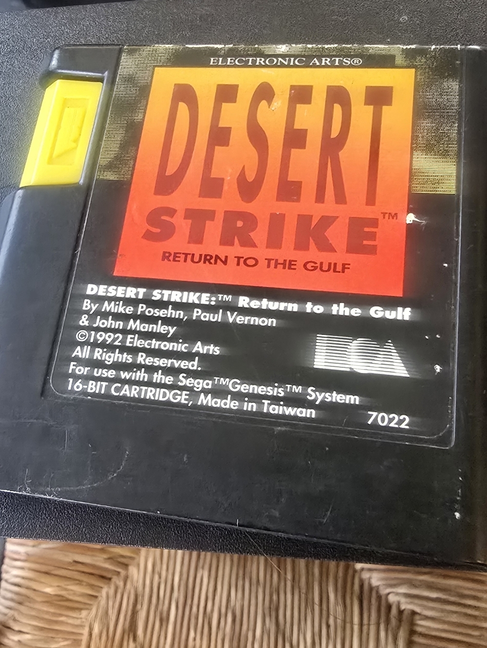 Electronic Arts Desert Strike Sega Genesis Cartridge - Black/Red
